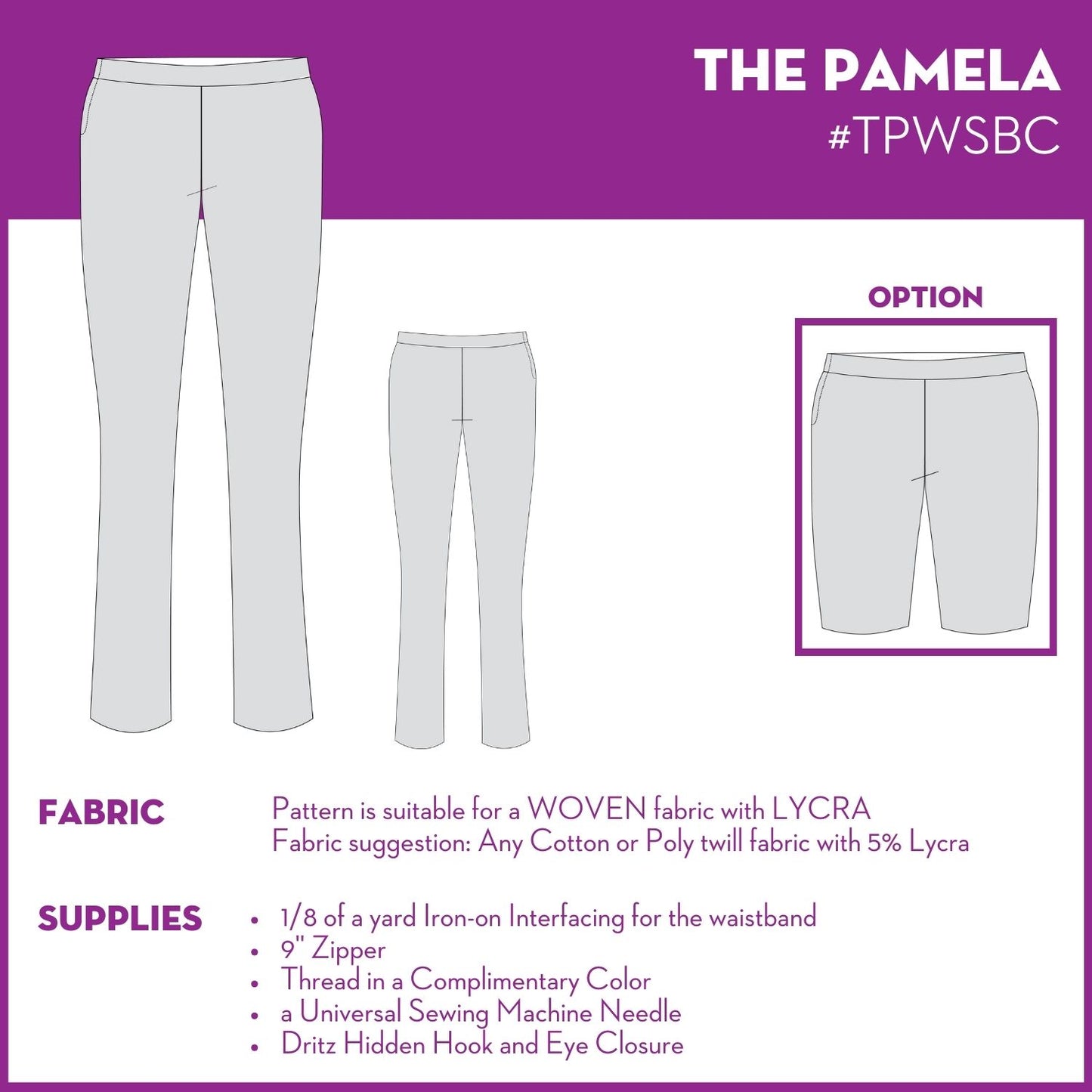 Sewing Kit -Pamela Pant Pattern + Fabric Kit #2