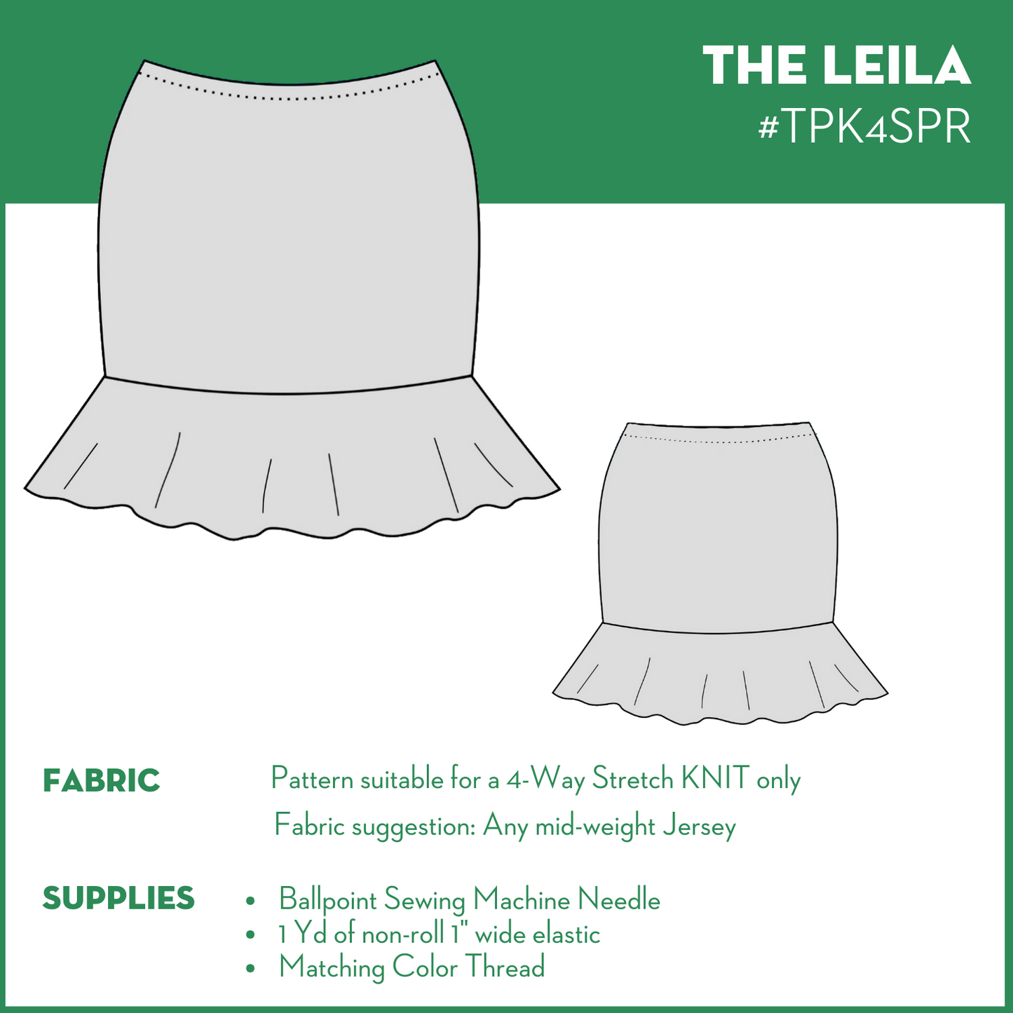 Sewing Kit - Leila Skirt Pattern + Fabric